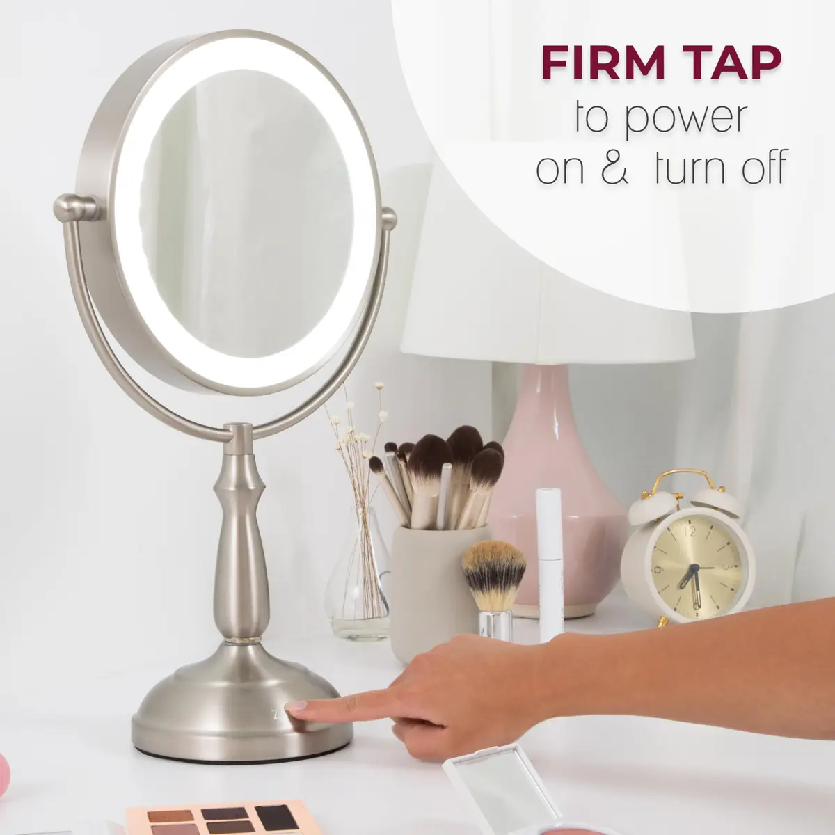 Zadro 11" Makeup Mirror with Lights and Magnification | Dimmable Touch LED Lighted Mirror with 10X Magnification - view 6