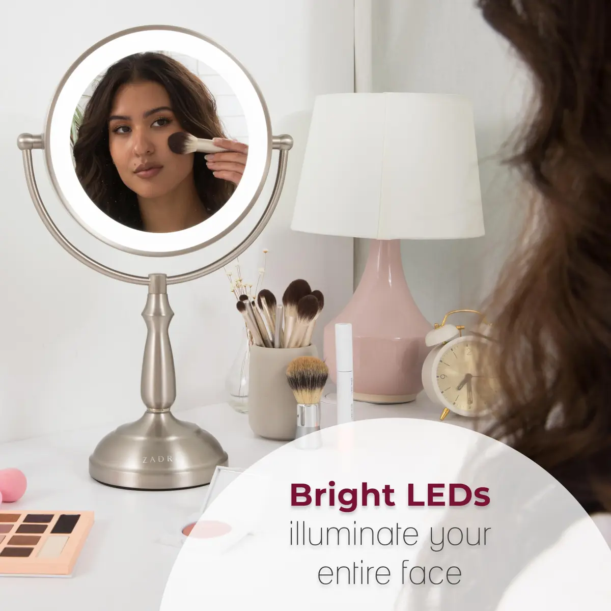 Zadro 11" Makeup Mirror with Lights and Magnification | Dimmable Touch LED Lighted Mirror with 10X Magnification - view 8
