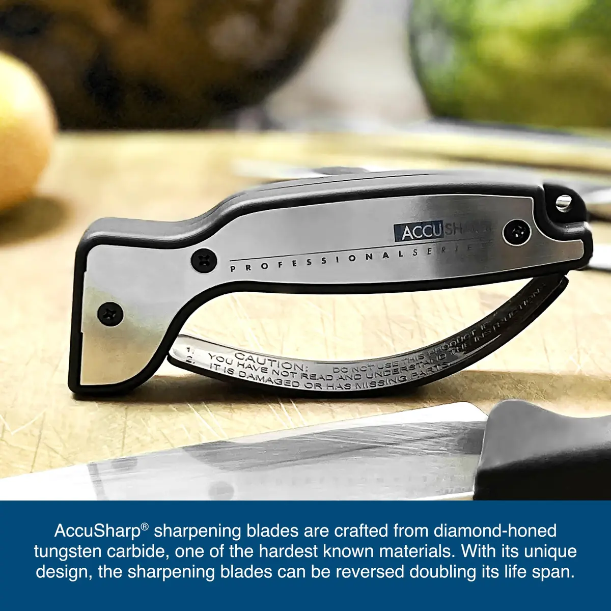 AccuSharp Knife Sharpener, Tungsten Carbide, 22cm (8.6") | Restores & Hones Straight & Serrated Knives - view 4