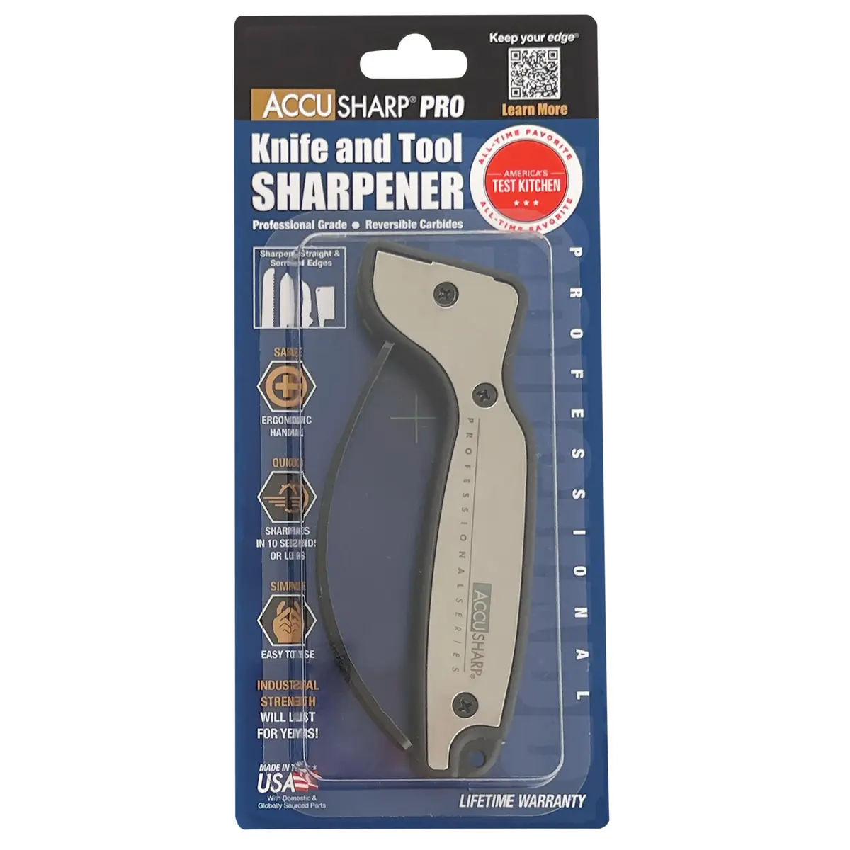 AccuSharp Knife Sharpener, Tungsten Carbide, 22cm (8.6") | Restores & Hones Straight & Serrated Knives - view 2
