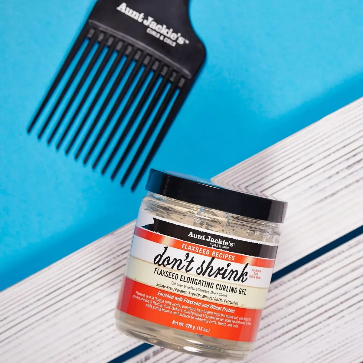 Aunt Jackie's Flaxseed Recipes Don't Shrink Elongating Curling Gel 426ml (15 Fl Oz) | Defines Curls, Prevents Dryness - view 2