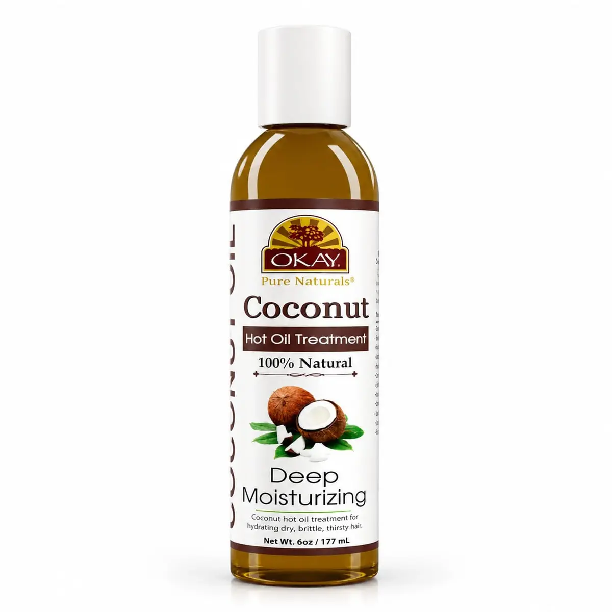 OKAY Coconut Hot Oil Treatment 177ml (6 Fl Oz) | Deeply Penetrating Hair Mask for All Hair Types - main product image