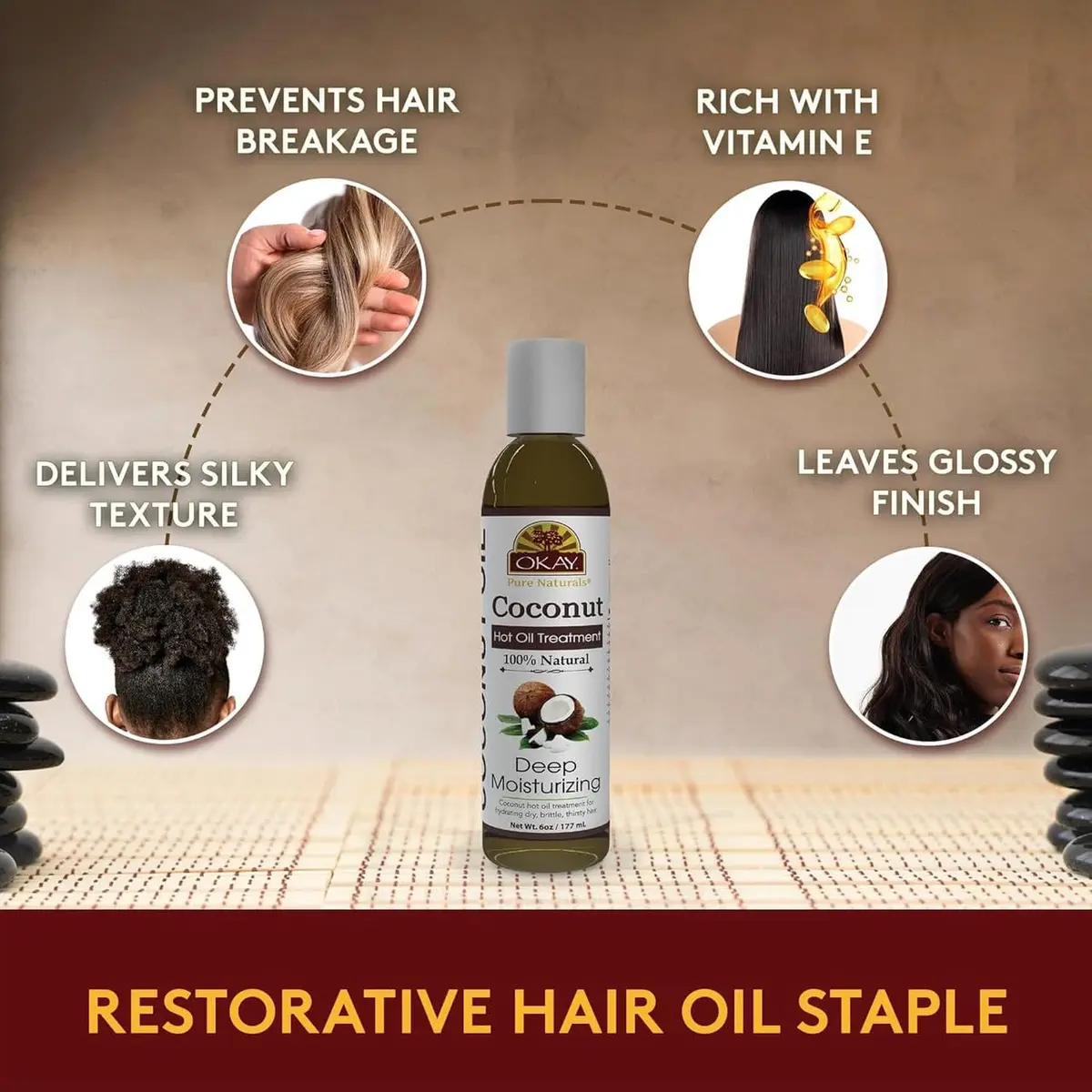 OKAY Coconut Hot Oil Treatment 177ml (6 Fl Oz) | Deeply Penetrating Hair Mask for All Hair Types - view 5