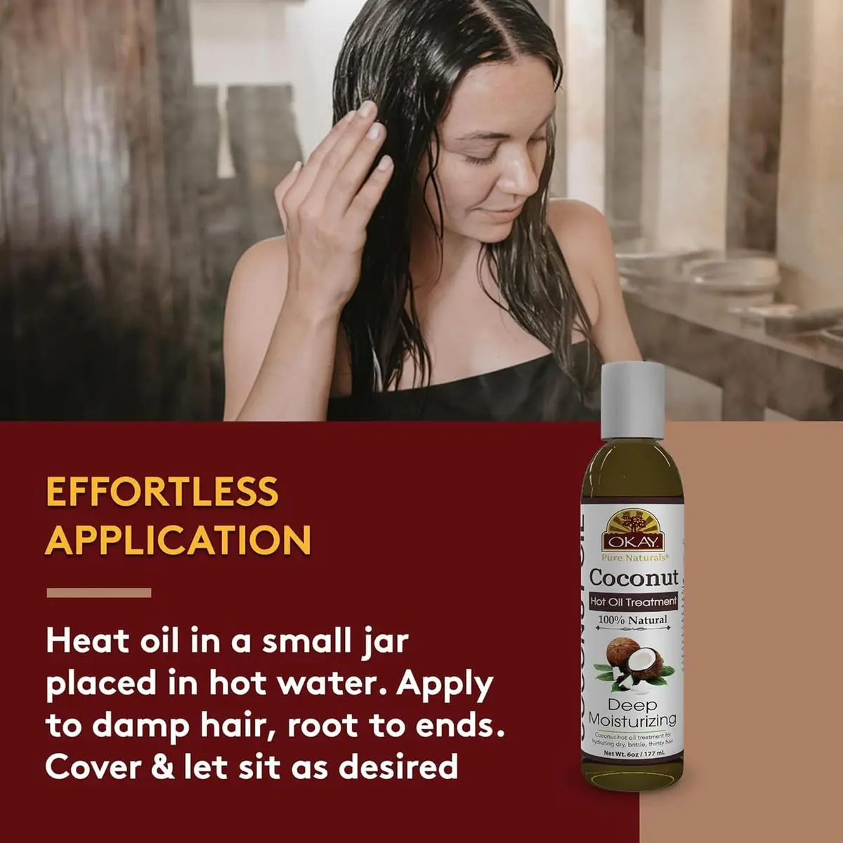 OKAY Coconut Hot Oil Treatment 177ml (6 Fl Oz) | Deeply Penetrating Hair Mask for All Hair Types - view 3
