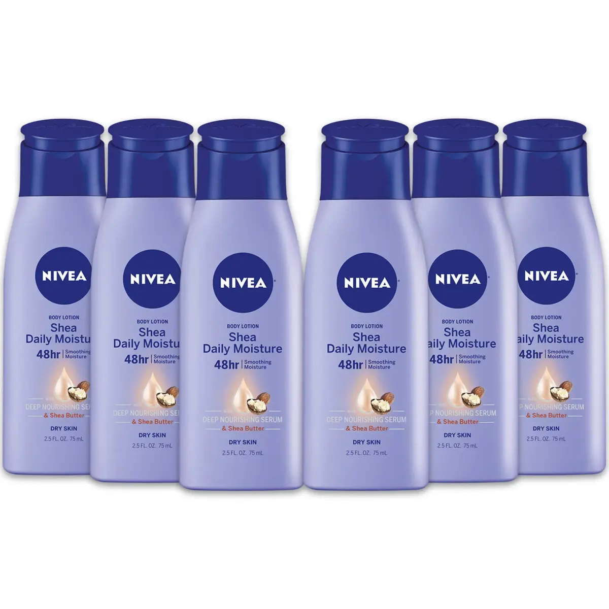 NIVEA Shea Nourish Body Lotion for Dry Skin 70ml (2.5 Fl Oz) | 48-Hour Deep Moisture - main product image