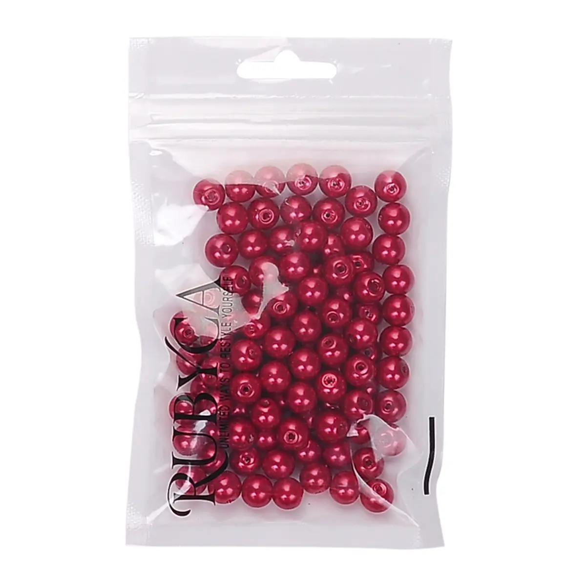RUBYCA 200Pcs Czech Satin Luster Glass Pearl Beads 8mm Bordeaux Red | DIY Jewelry Supplies - view 2