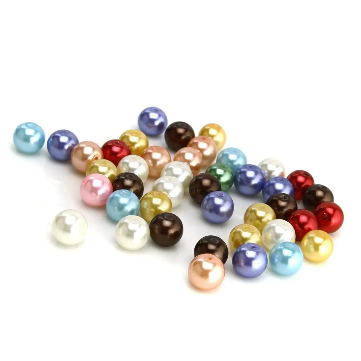 RUBYCA 200Pcs Czech Satin Luster Glass Pearl Beads 10mm | Assorted Jewelry Beading Supplies - view 2