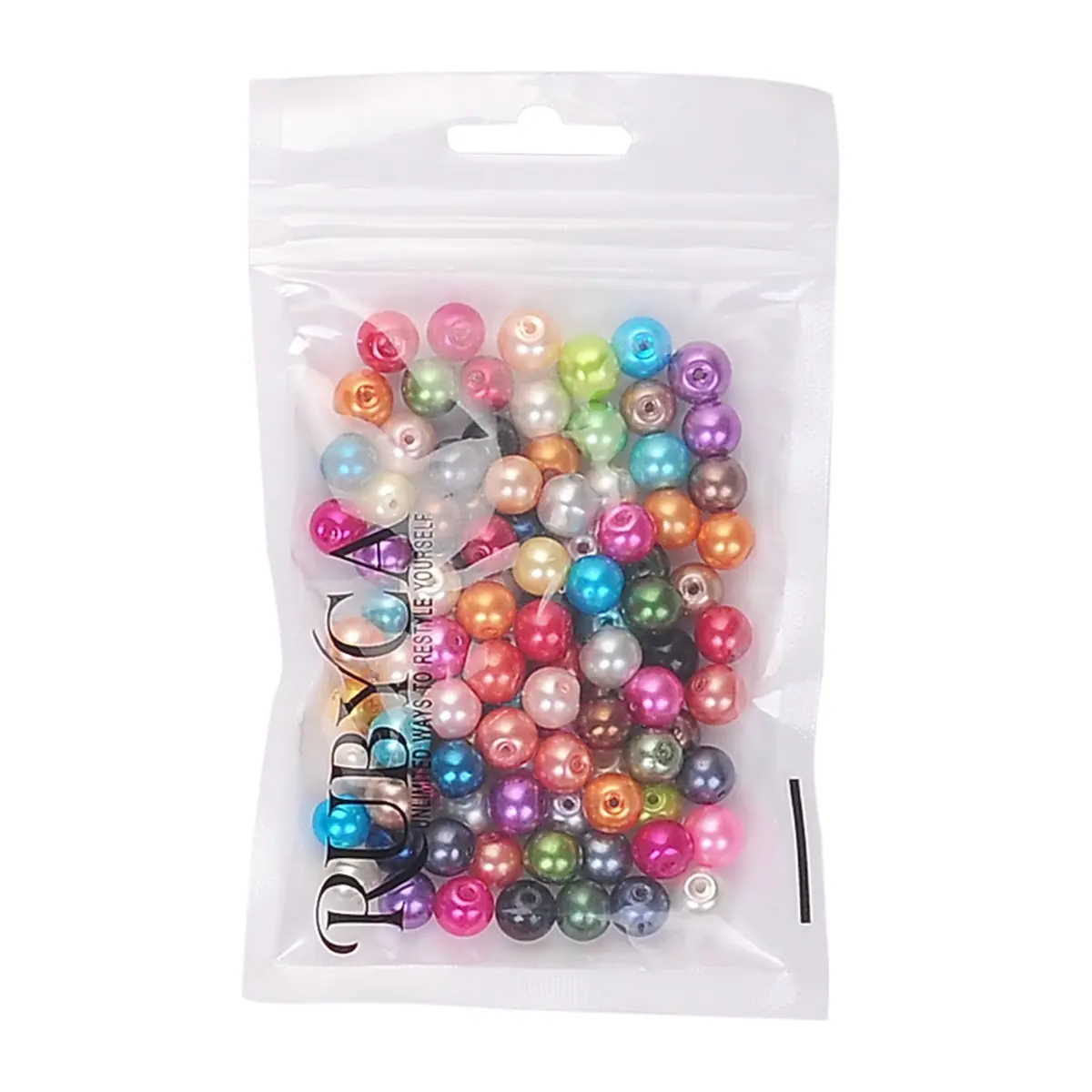 RUBYCA 200Pcs Czech Satin Luster Glass Pearl Beads 10mm | Assorted Jewelry Beading Supplies - view 4