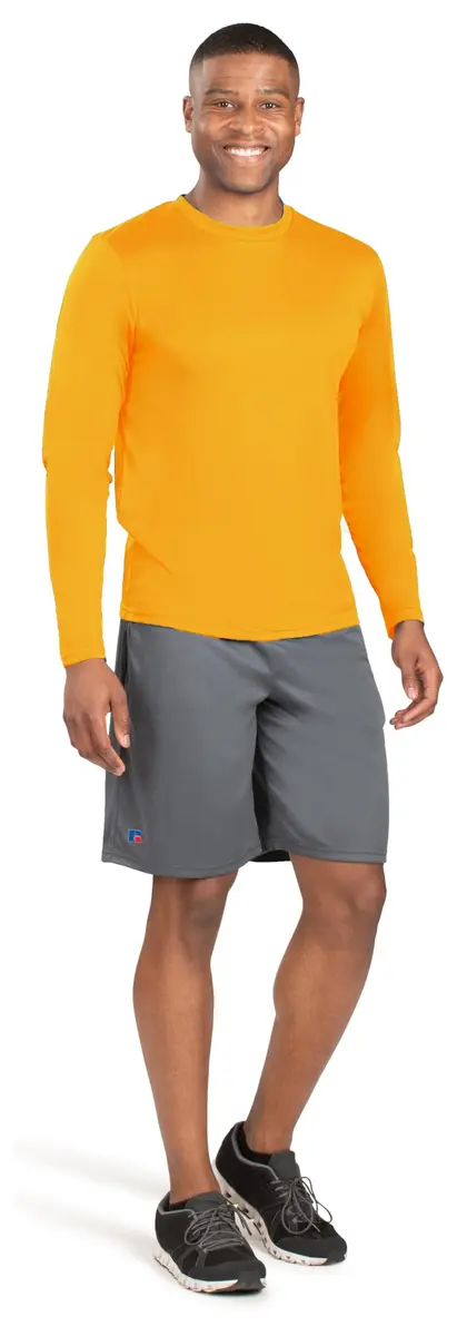 Russell Athletic Long Sleeve Performance Tee, Gold, Large | Moisture Wicking & UV Protection - main product image