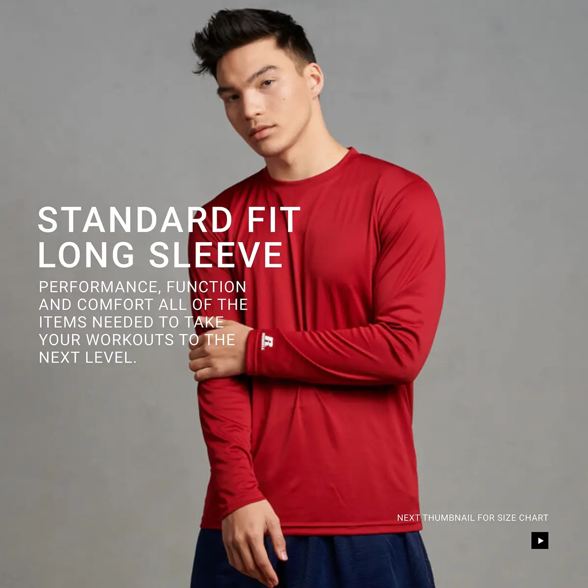 Russell Athletic Long Sleeve Performance Tee, Gold, Large | Moisture Wicking & UV Protection - view 5