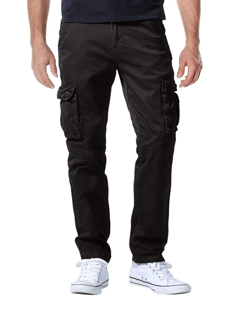 Match Men's Casual Cargo Pants 40 | Classic Straight Fit, 100% Cotton, Dark Gray - main product image