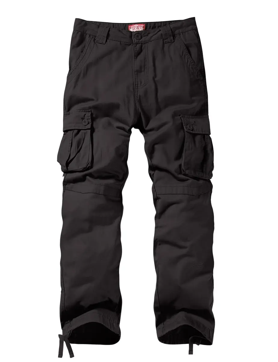 Match Men's Casual Cargo Pants 40 | Classic Straight Fit, 100% Cotton, Dark Gray - view 5