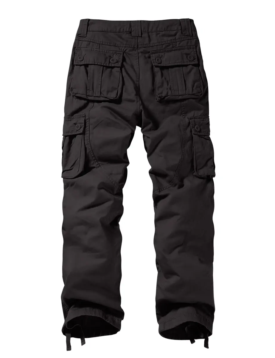 Match Men's Casual Cargo Pants 40 | Classic Straight Fit, 100% Cotton, Dark Gray - view 6
