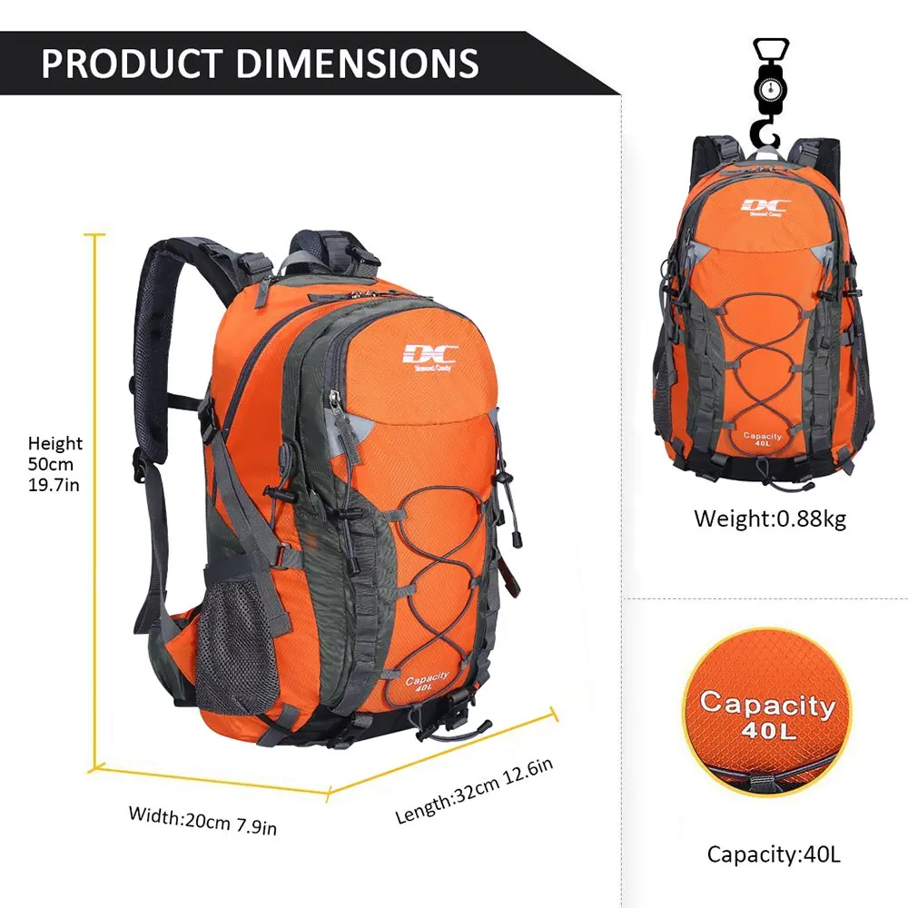 Diamond Candy 40L Hiking Backpack Waterproof Daypack for Men and Women | Lightweight, Breathable & Multiple Pockets - view 6