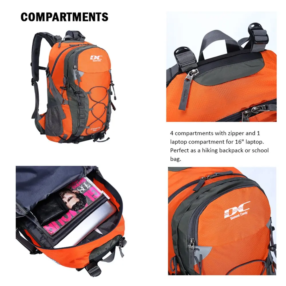 Diamond Candy 40L Hiking Backpack Waterproof Daypack for Men and Women | Lightweight, Breathable & Multiple Pockets - view 4
