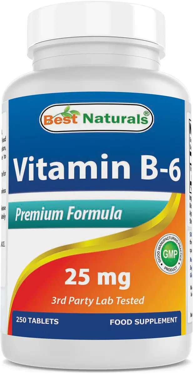 Best Naturals Vitamin B-6 25 Mg Tablets, 250 Count | Purity & Quality Tested - main product image