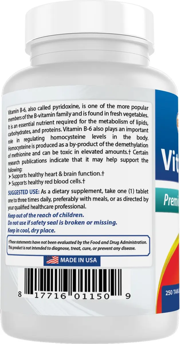Best Naturals Vitamin B-6 25 Mg Tablets, 250 Count | Purity & Quality Tested - view 7