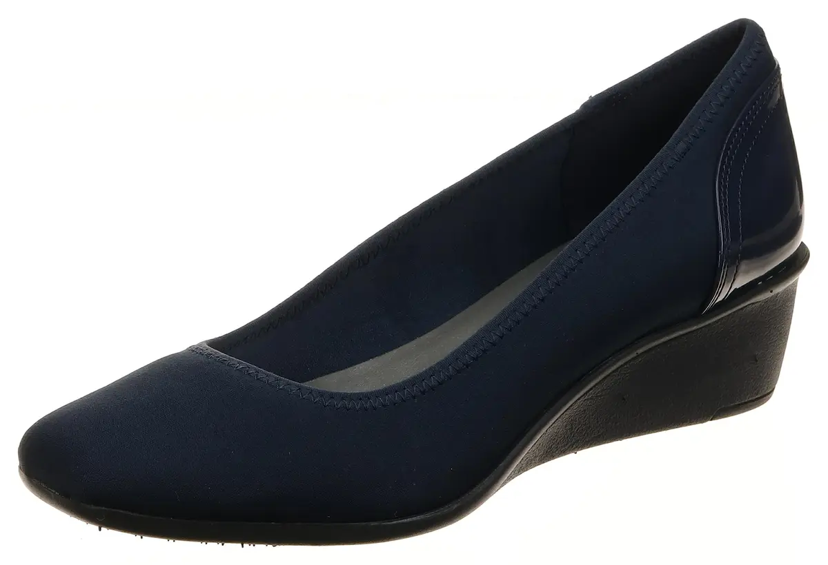 Anne Klein Wisher Wedge for Women - 1.75-inch Heel - Fabric Upper Navy 6 M | Classic, Supportive & Versatile - main product image