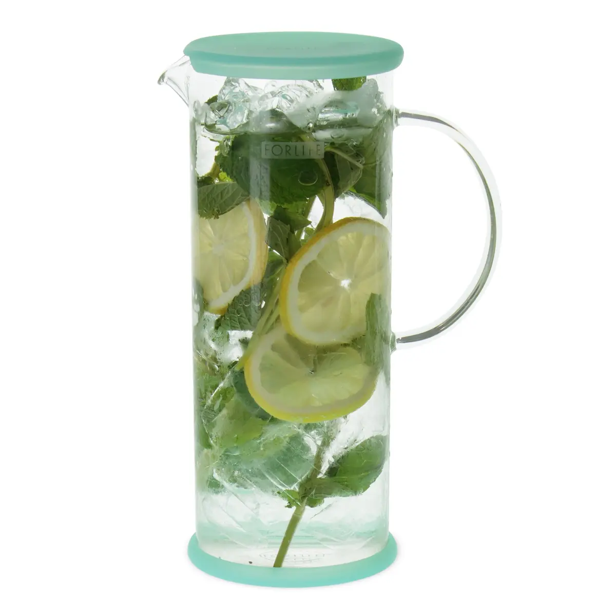 FORLIFE LUCENT Glass Iced Tea Jug with Capsule Infuser, 48-Ounce, Mint | Heat-Resistant Borosilicate & Stainless Steel Infuser - view 4