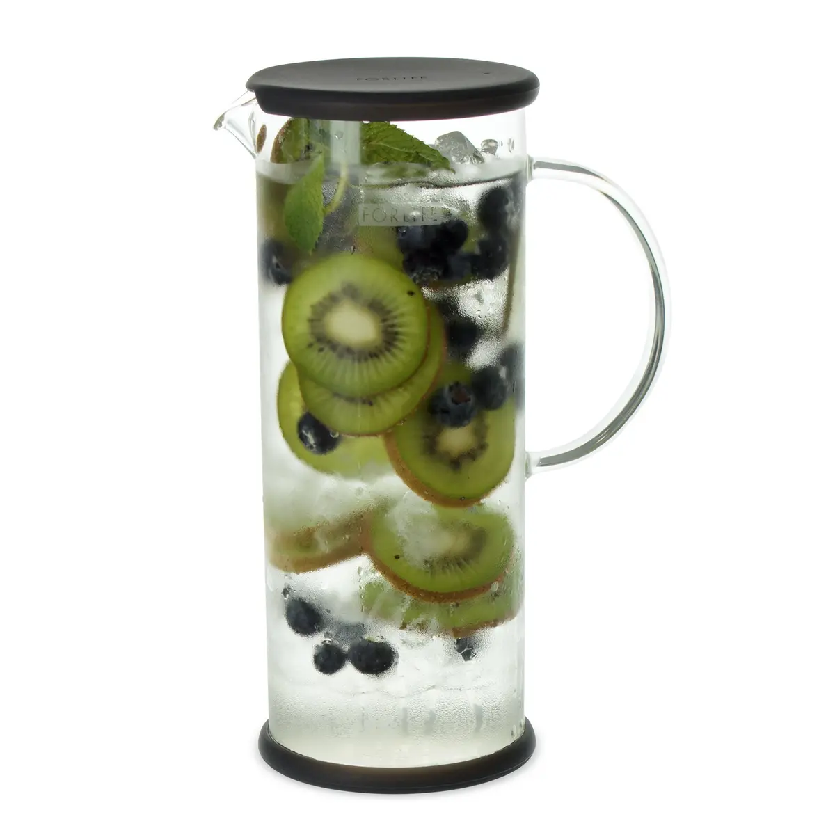 FORLIFE LUCENT Glass Iced Tea Jug with Capsule Infuser 48oz Charcoal | Heat-Resistant Borosilicate & Stainless Steel - view 5