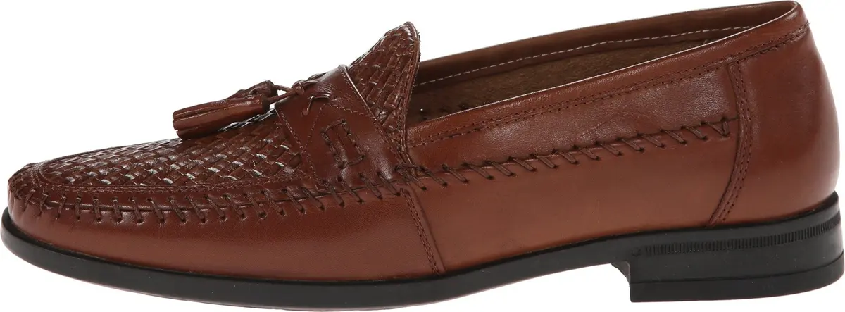 Nunn Bush Strafford Woven Moc Toe Loafer Cognac 8.5 | Classic Casual & Dress Shoe - view 2