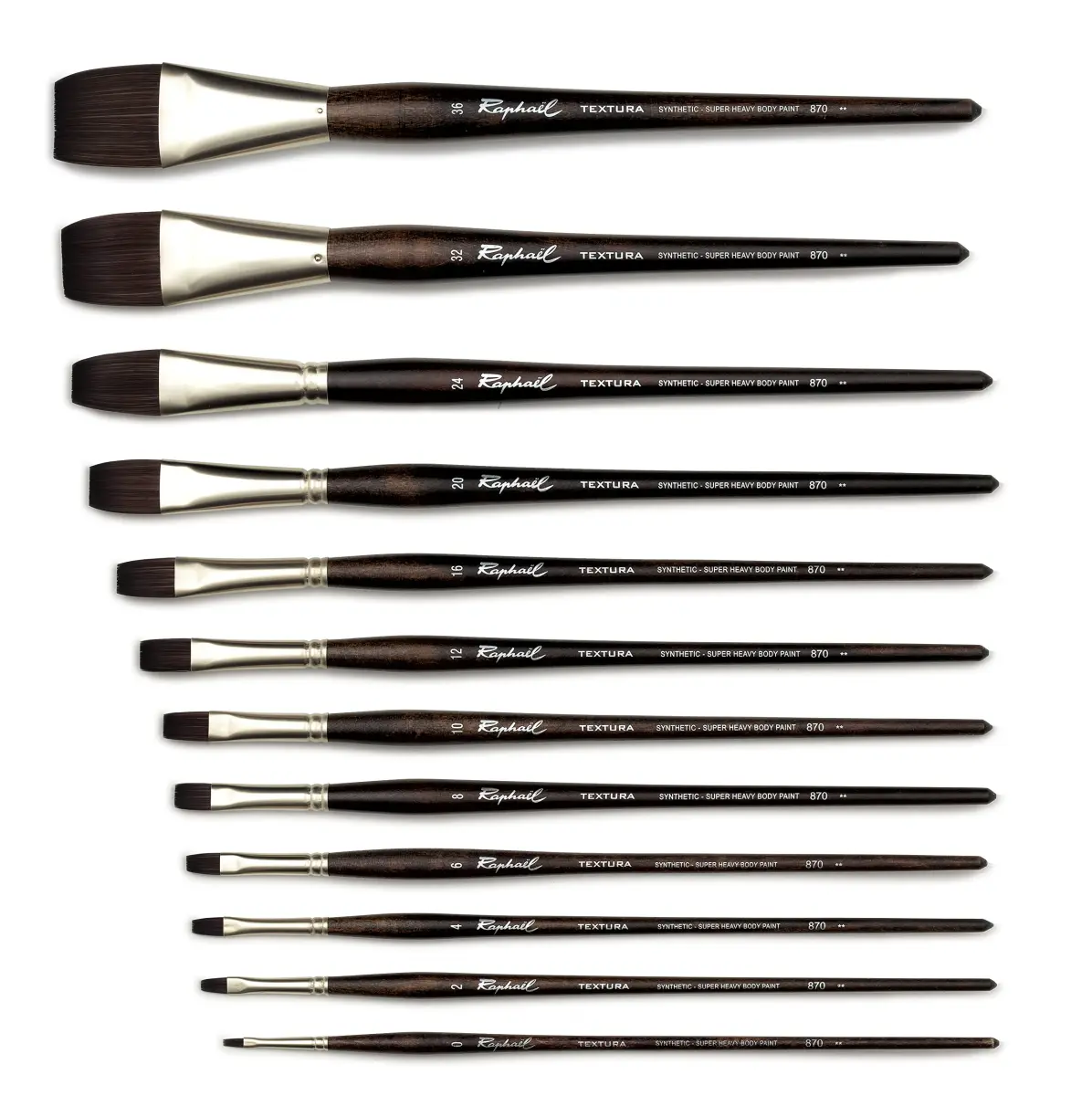 Raphael Textura 870 Flat Brush Size 2 | Impasto & Thick Paint Synthetic Bristle - view 2