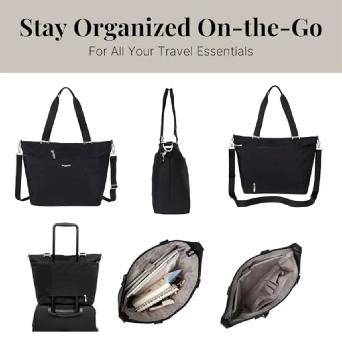 Baggallini Avenue Tote Bag 46cm (18") x 30.5cm (12") | Perfect Carry-On for Travel and Everyday Use - view 7