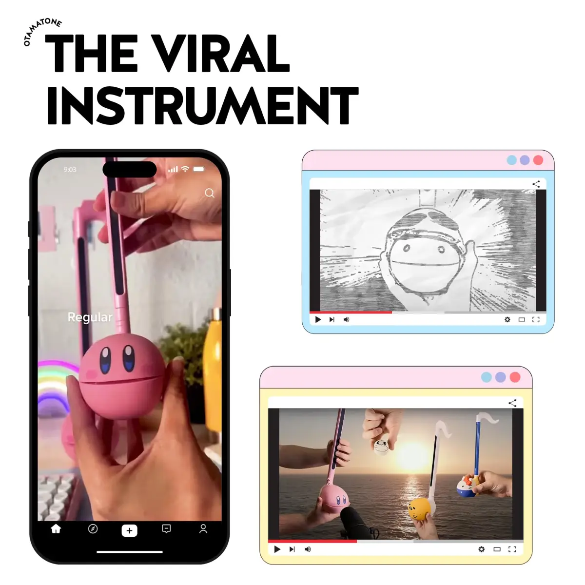 Otamatone Black Japanese Electronic Synthesizer Musical Instrument Toy | Fun & Easy to Play - view 5
