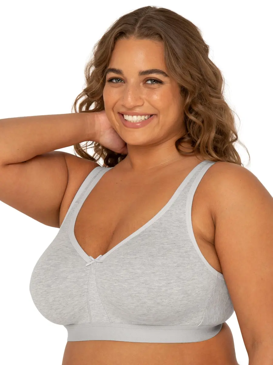 Fruit of the Loom Plus Size Wireless Cotton Bra 40D | Full Coverage & Support (70-120 chars) - view 3