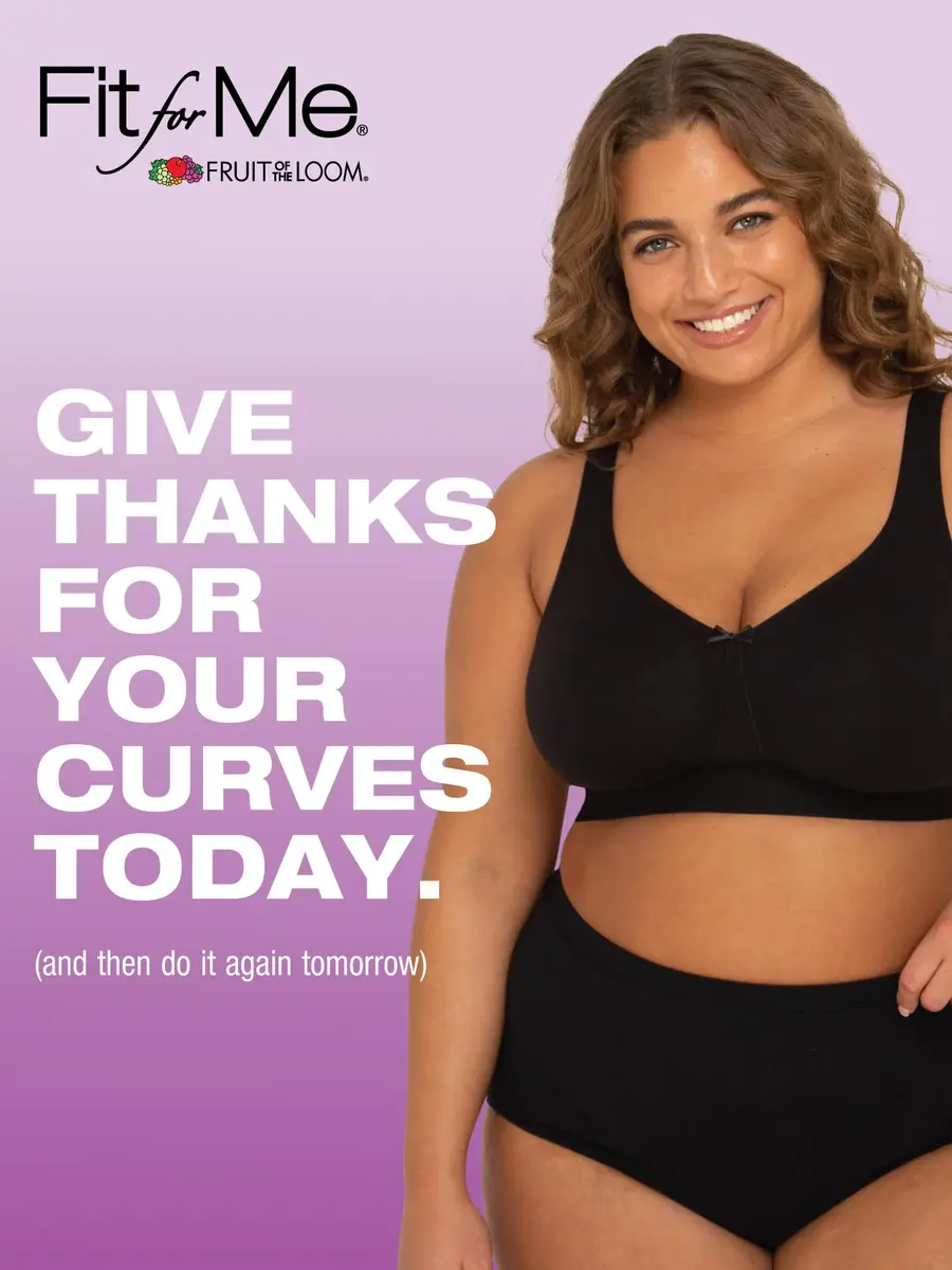 Fruit of the Loom Plus Size Wireless Cotton Bra 40D | Full Coverage & Support (70-120 chars) - view 4