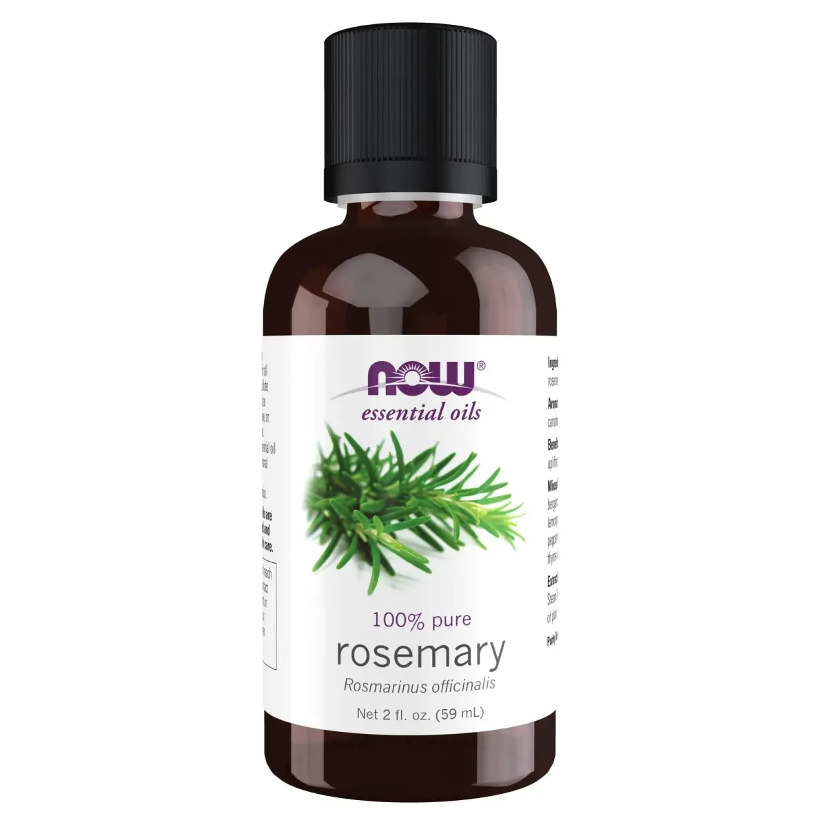 NOW Foods Rosemary Essential Oil Steam Distilled 60ml (2 fl. oz) | Uplifting Aroma for Aromatherapy - main product image