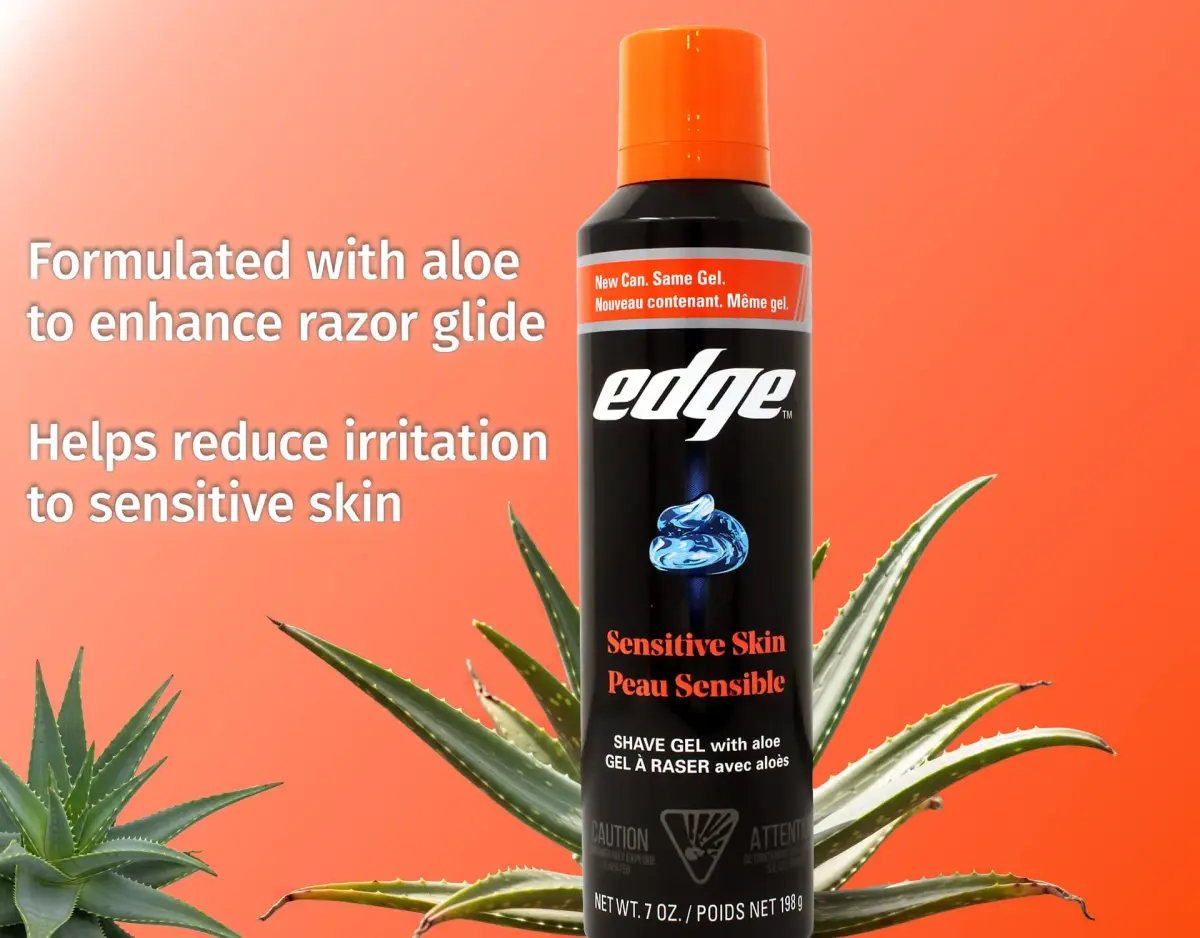 Edge Sensitive Skin Shave Gel - 414ml (14 Fl Oz) | Gentle Glide for Men - view 6