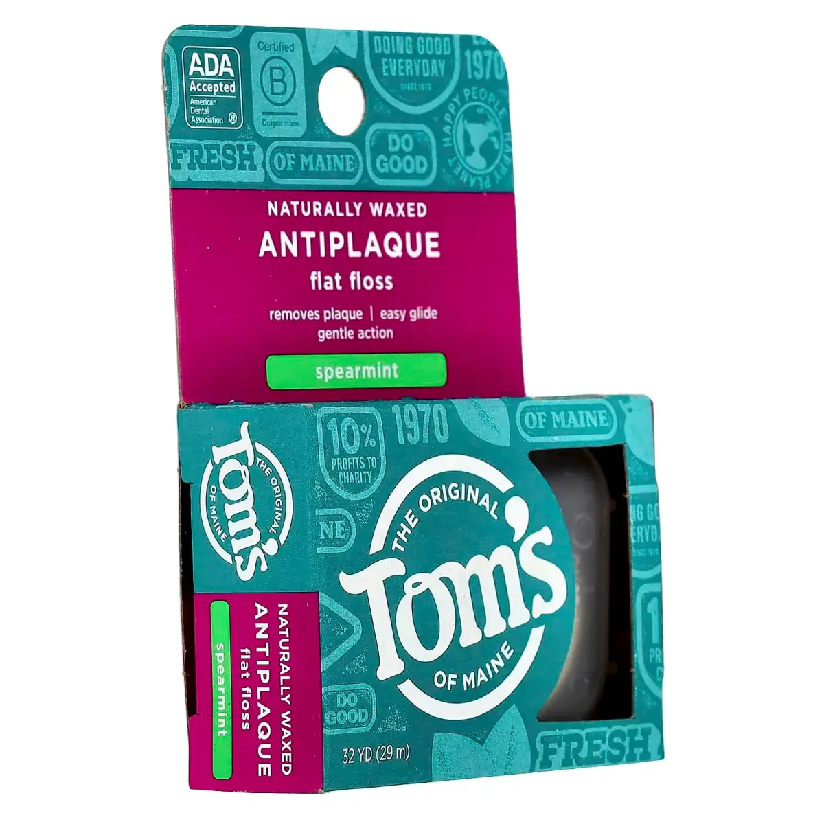 Tom's of Maine Natural Waxed Antiplaque Flat Floss Spearmint 192 Foot (Pack of 2) | ADA Accepted - view 6
