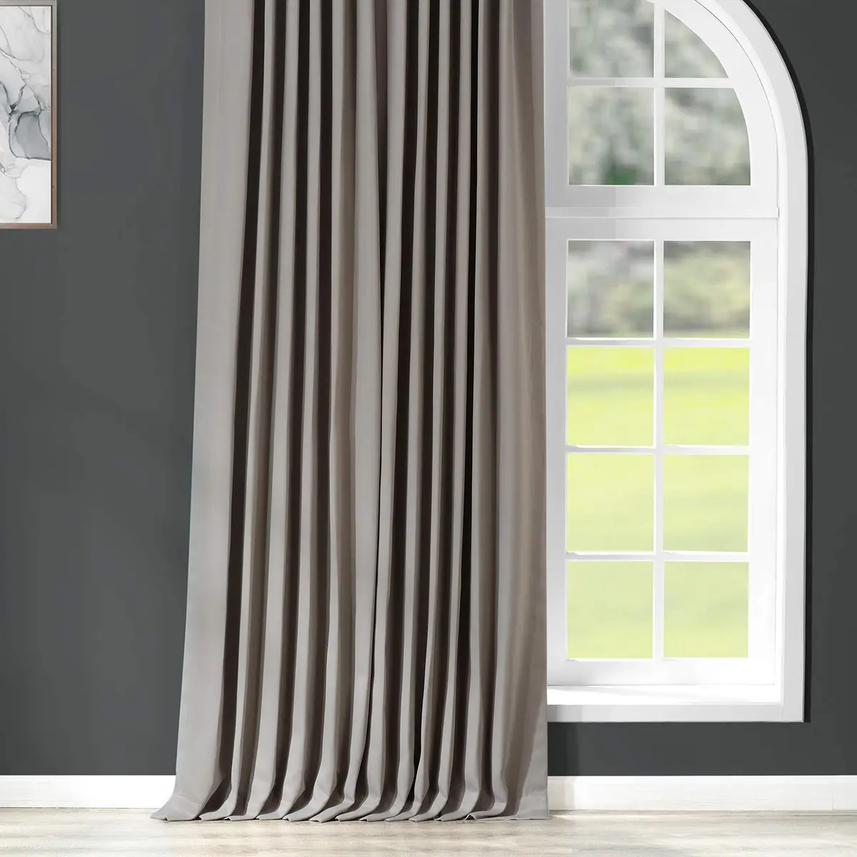 HPD Half Price Drapes Extra Wide Room Darkening Curtains 100 x 108 | Neutral Grey, Unlined, 75-80% Light Block - view 4