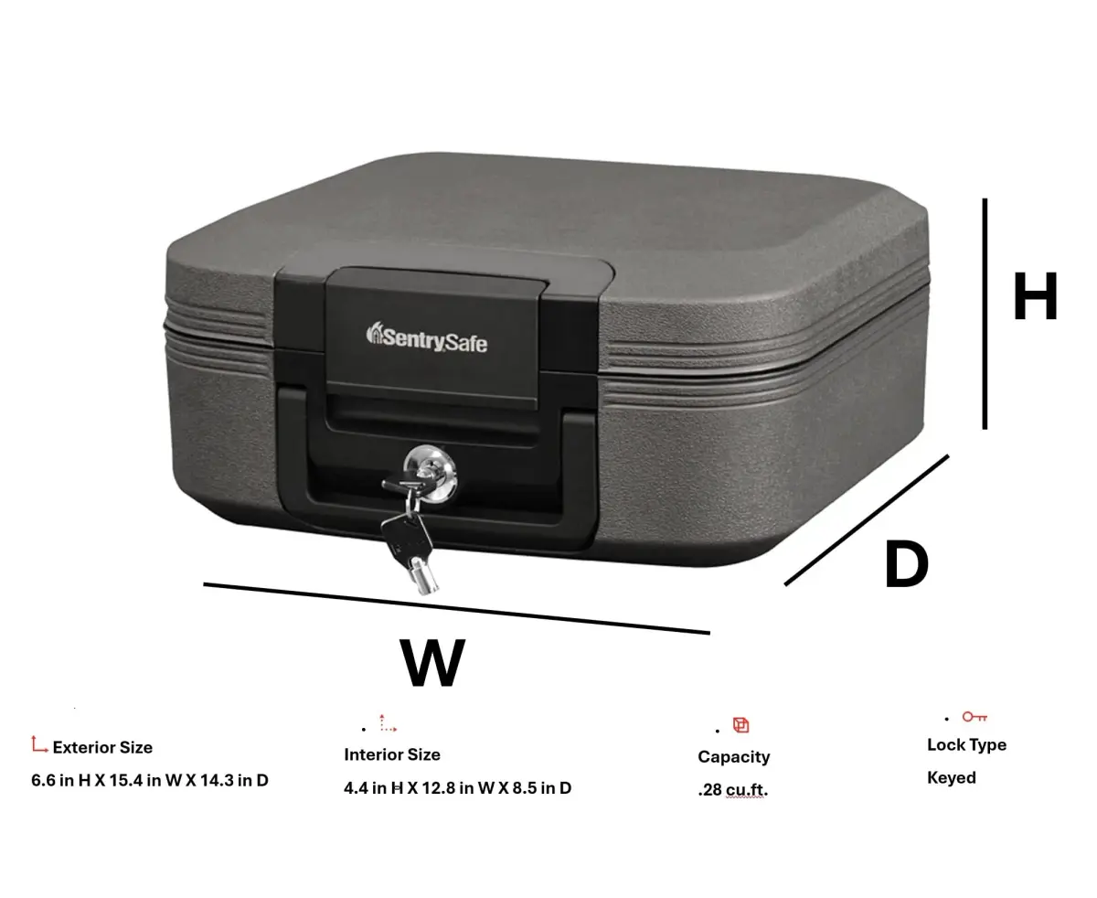 SentrySafe CFW20201 Fireproof & Waterproof Safe Chest 0.28 cu ft (7.9 L) | UL Classified 1-Hour Fire Protection - view 5