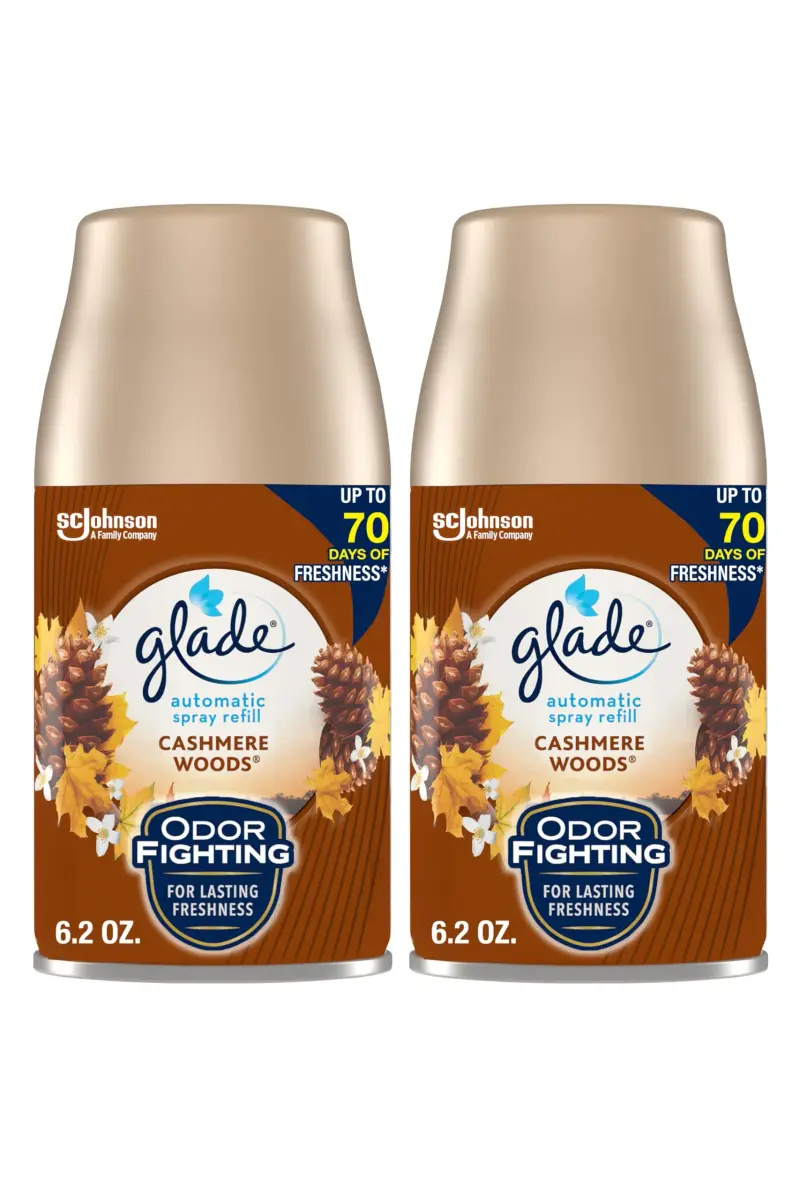 Glade Automatic Spray Air Freshener Refill, Cashmere Woods, 2 Count | Timed Fragrance Release - main product image
