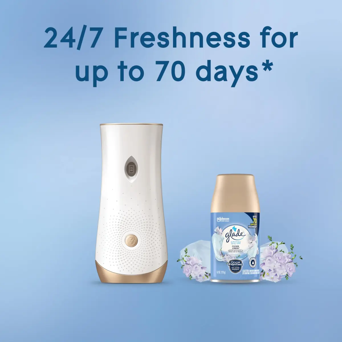 Glade Automatic Spray Air Freshener Refill Clean Linen 2 Count 185ml (6.2 Fl Oz) | Timed Fragrance Release - view 5