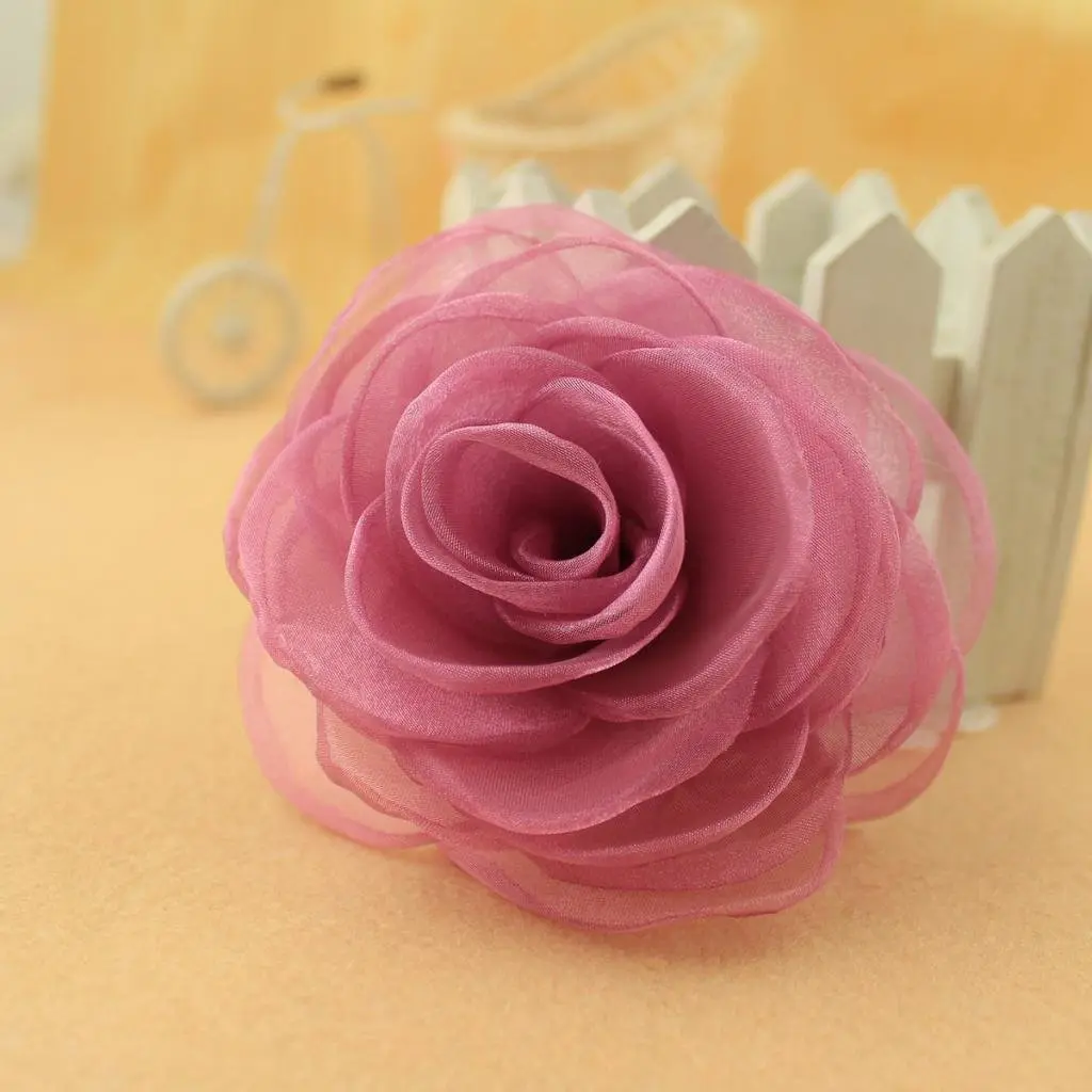 Merdia Women's Lovely Flower Hair Clip, Rose Brooch Pin, Floral Hair Accessory, Light Purple | Elegant 4.3-inch flower - view 5
