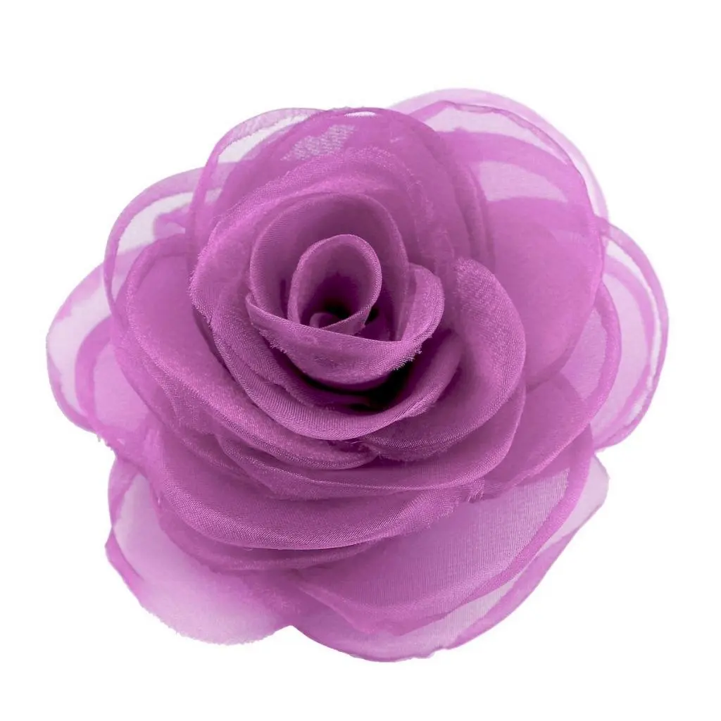 Merdia Women's Lovely Flower Hair Clip, Rose Brooch Pin, Floral Hair Accessory, Light Purple | Elegant 4.3-inch flower - view 6