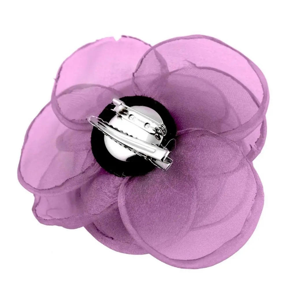 Merdia Women's Lovely Flower Hair Clip, Rose Brooch Pin, Floral Hair Accessory, Light Purple | Elegant 4.3-inch flower - view 8