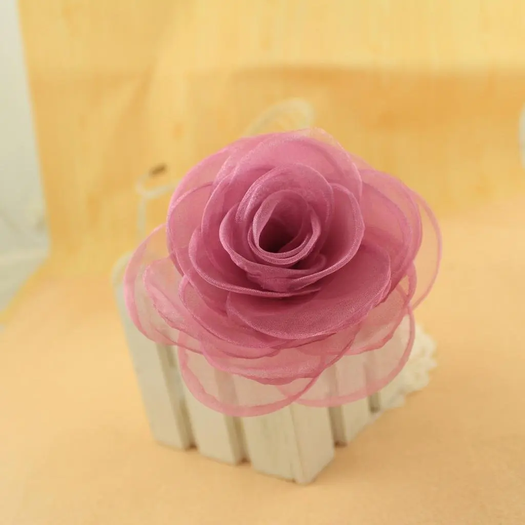 Merdia Women's Lovely Flower Hair Clip, Rose Brooch Pin, Floral Hair Accessory, Light Purple | Elegant 4.3-inch flower - view 3