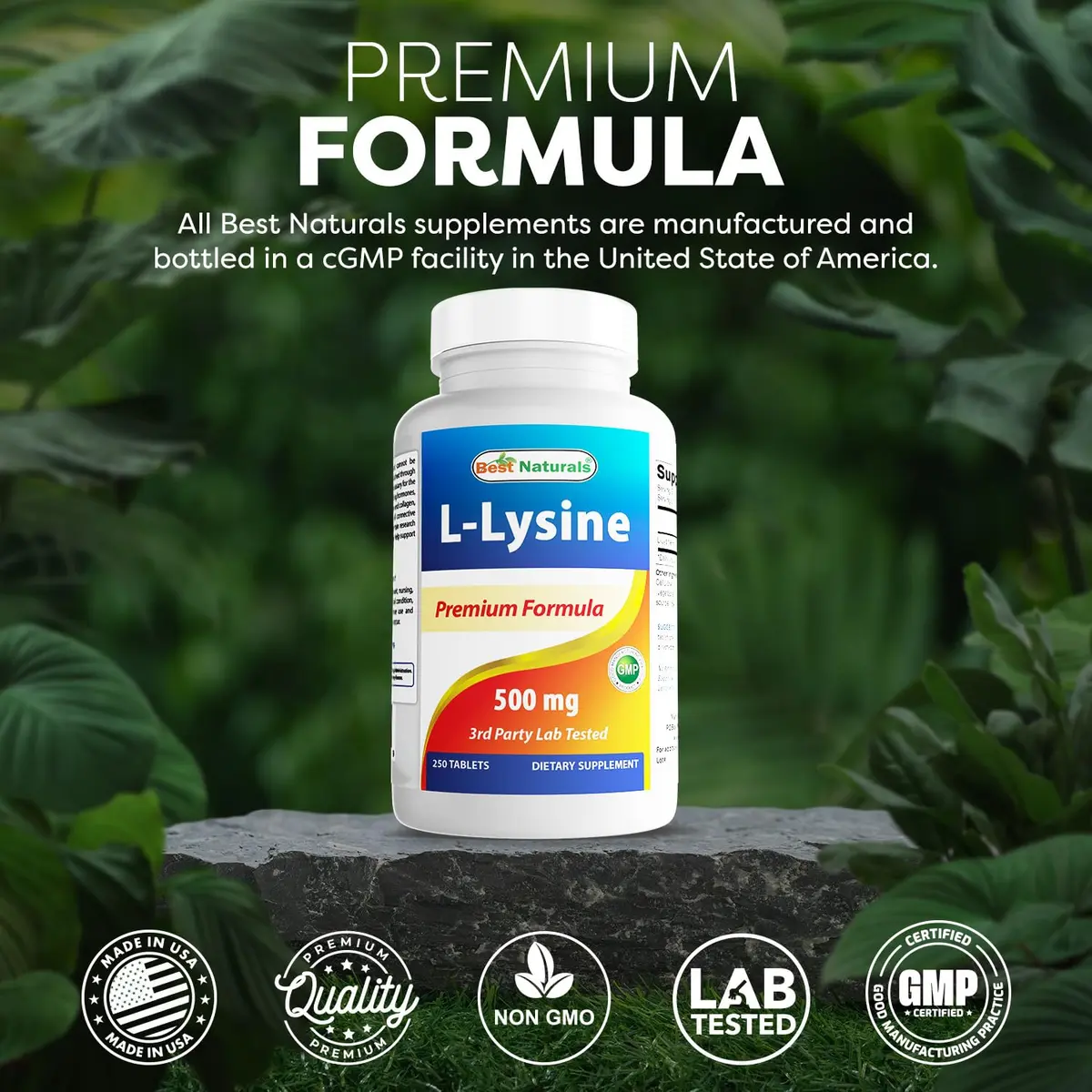 Best Naturals L-Lysine 500 mg 250 Tablets | Supports Immune & Skin Health - view 6