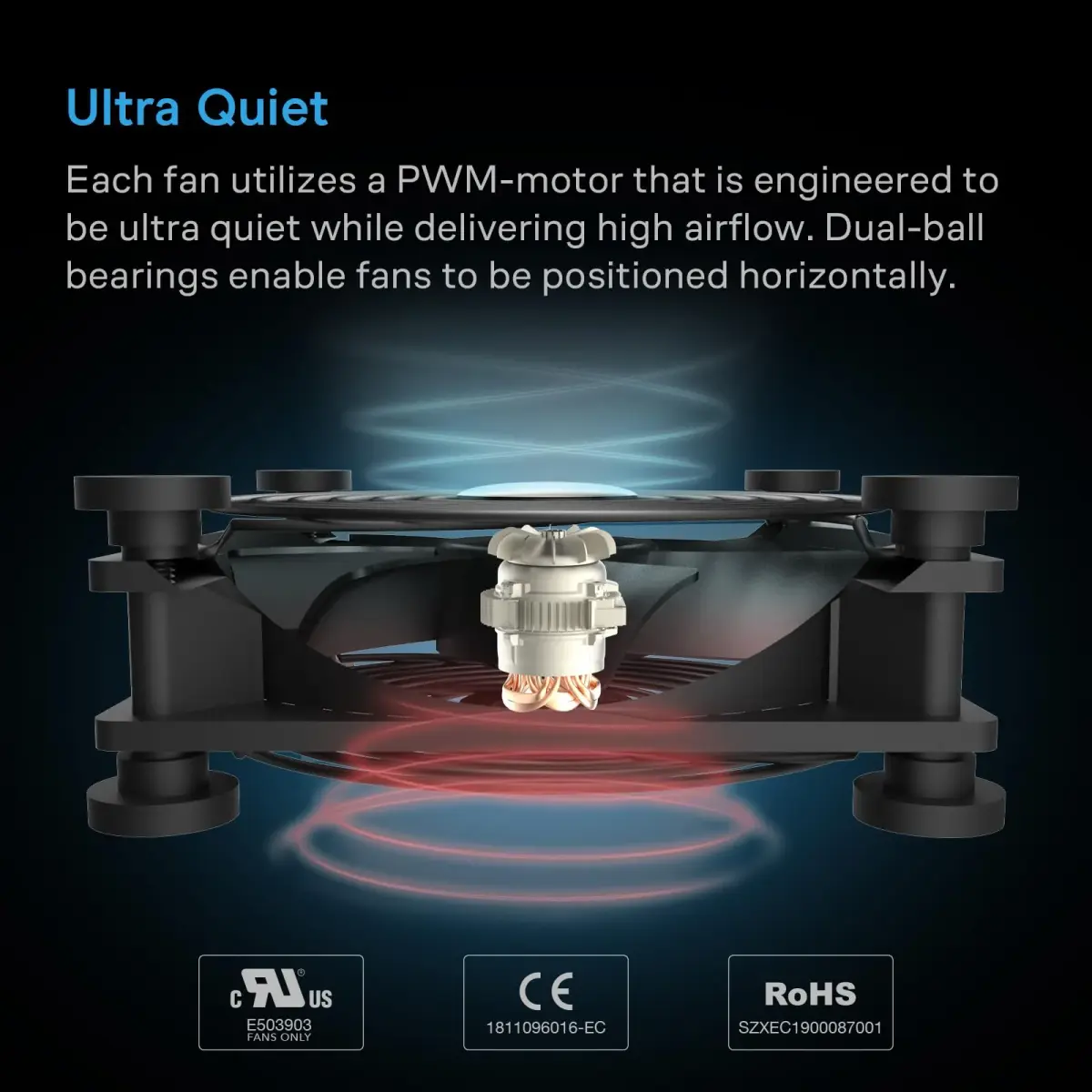 AC Infinity MULTIFAN S4 140mm USB Cooling Fan | Quiet Operation, UL-Certified for Electronics - view 4