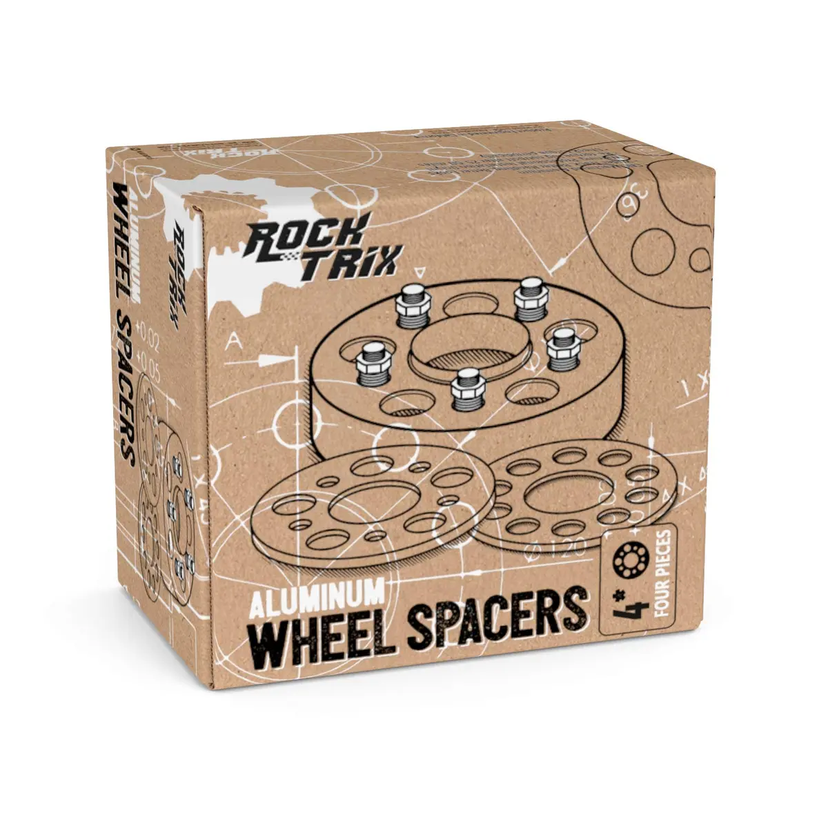 RockTrix 4pcs Wheel Spacers 1.5 Inch (38mm) Thick | 4x4" to 4x4" Bolt Pattern, 61.25mm Hub Bore - view 2