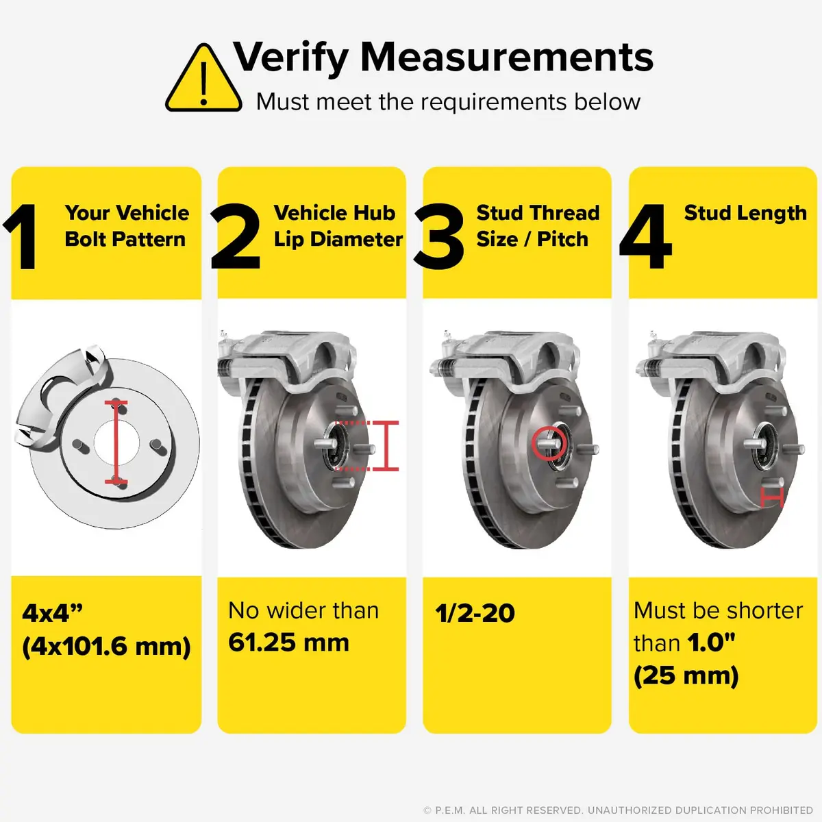 RockTrix 4pcs Wheel Spacers 1 Inch (25mm) | 4x4" to 4x4" Hubcentric for Golf Carts & ATVs - view 3