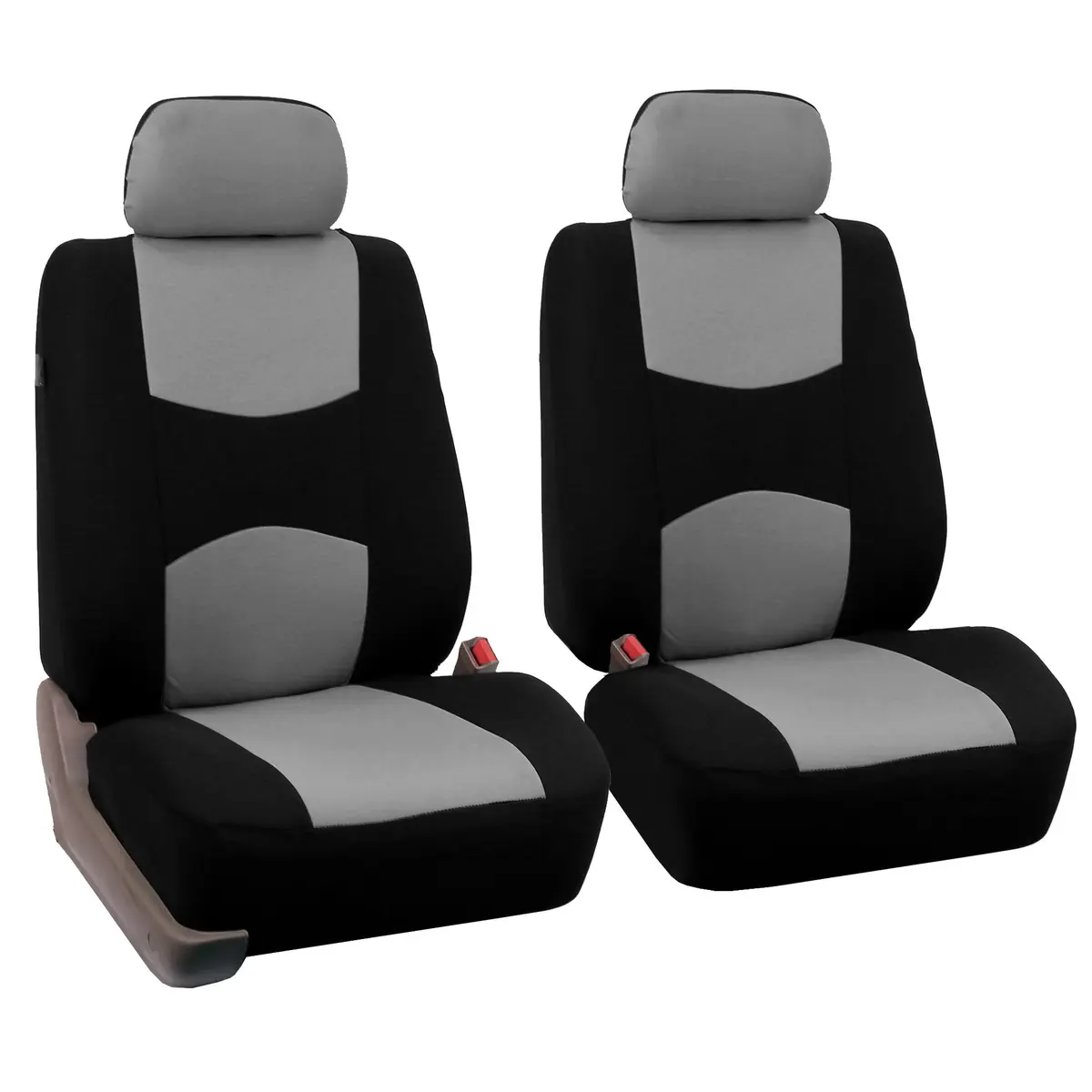FH Group Car Seat Covers Front Set in Cloth | Universal Fit, Washable, Gray - main product image