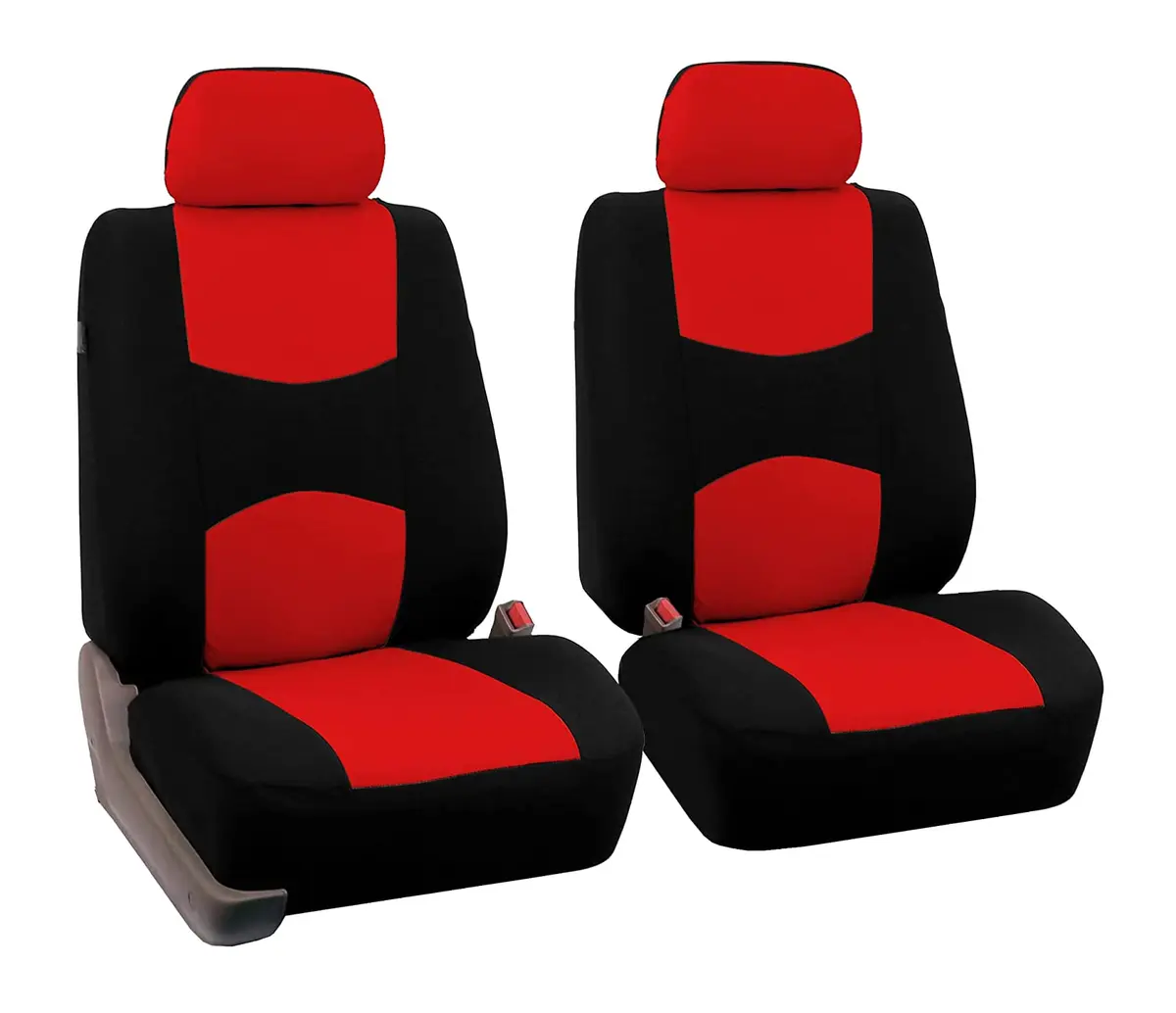 FH Group Car Seat Covers Front Set in Cloth | Universal Fit, Washable, Red - main product image
