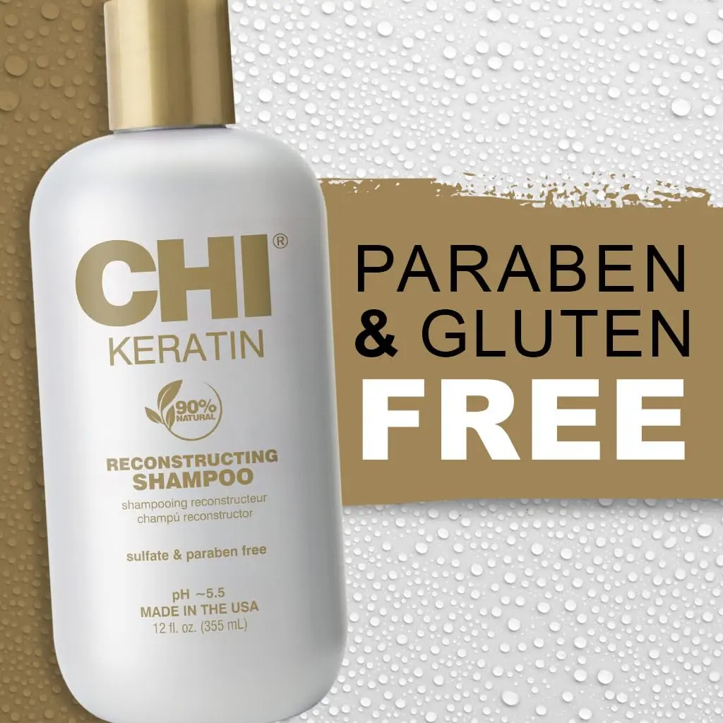 CHI Keratin Reconstructing Shampoo 12 Oz | Rebuild Damaged Hair, Sulfate & Paraben-Free - view 7