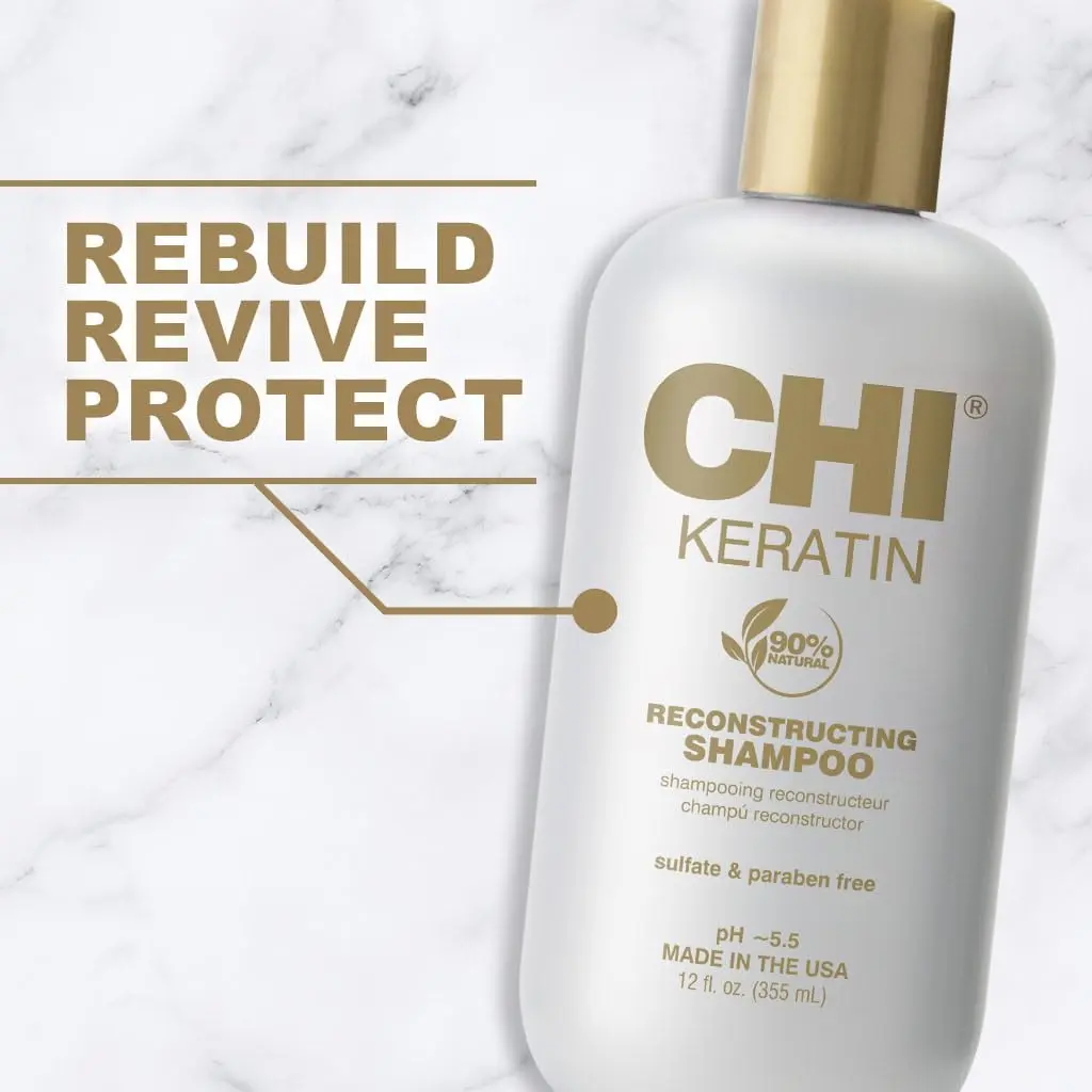 CHI Keratin Reconstructing Shampoo 12 Oz | Rebuild Damaged Hair, Sulfate & Paraben-Free - view 2