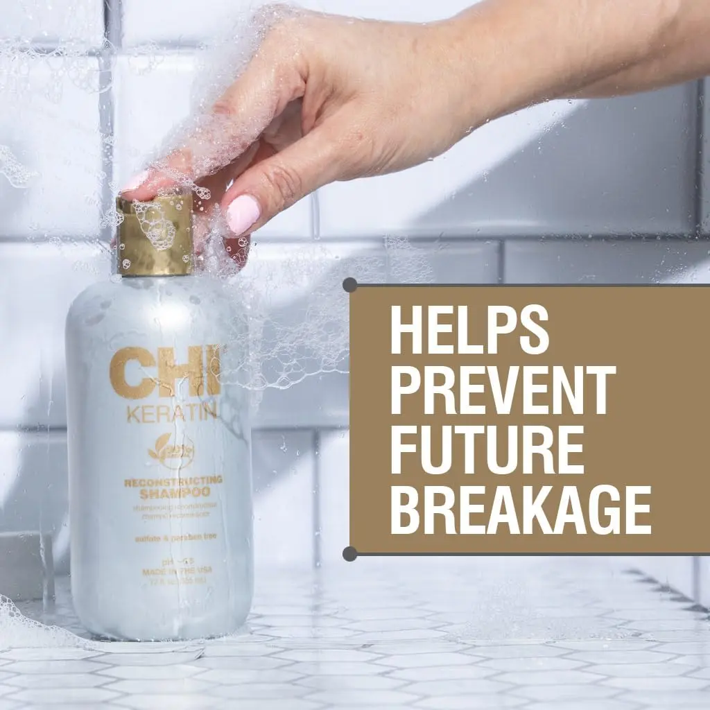 CHI Keratin Reconstructing Shampoo 12 Oz | Rebuild Damaged Hair, Sulfate & Paraben-Free - view 4